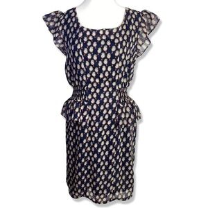 ⭐️YUMI Retro Styling Bird Print Cinched Waist Above Knee Dress